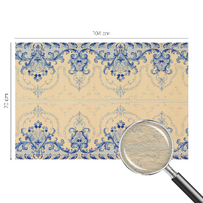 Mural decorativo con adornos azules
