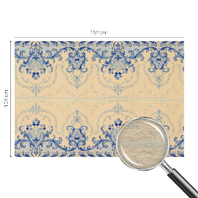 Mural decorativo con adornos azules