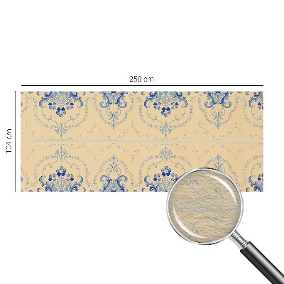 Mural decorativo con adornos azules