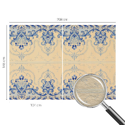 Mural decorativo con adornos azules