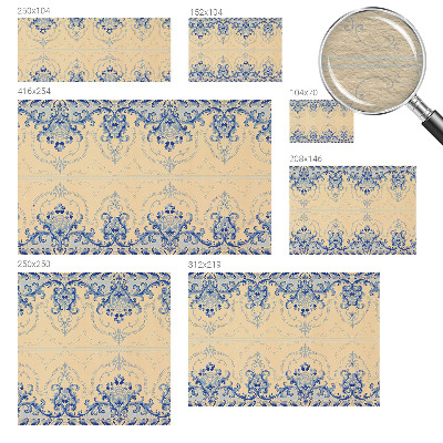 Mural decorativo con adornos azules