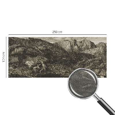 Fotomural decorativo para cabecero de cama con diseño de viaje a la montaña para cabecero