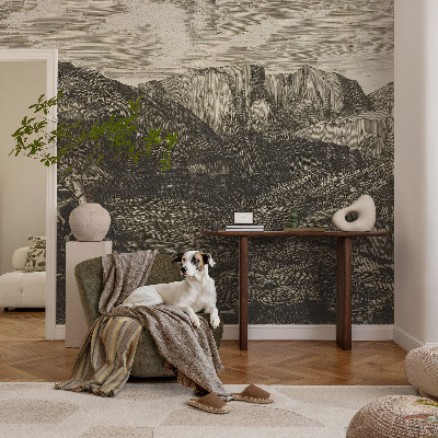 Fotomural decorativo para cabecero de cama con diseño de viaje a la montaña para cabecero
