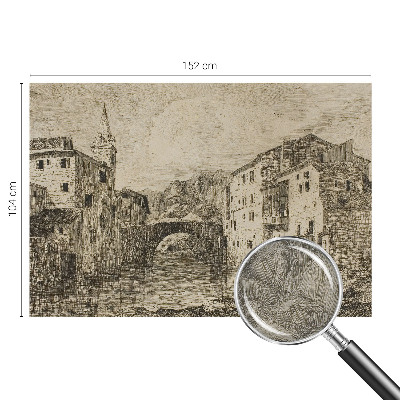 Papel mural con patrón decorativo con motivo de panorama de la ciudad