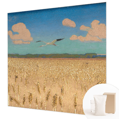 Fotomural decorativo para cabecero de cama con motivo de campo de trigo
