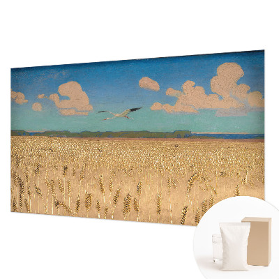 Fotomural decorativo para cabecero de cama con motivo de campo de trigo