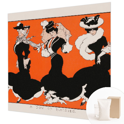 Papel mural texturado decorativo conjunto de mujer