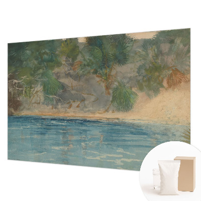 Papel mural con patrón decorativo con motivo Costa Tropical