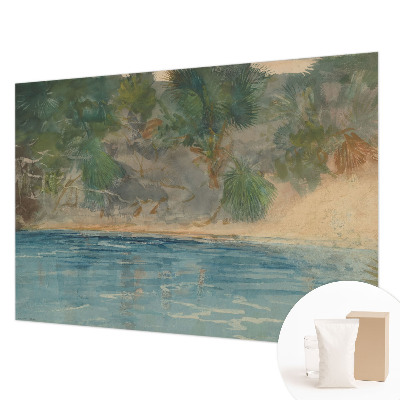 Papel mural con patrón decorativo con motivo Costa Tropical