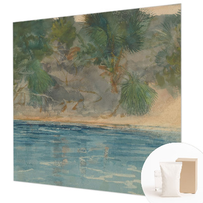 Papel mural con patrón decorativo con motivo Costa Tropical