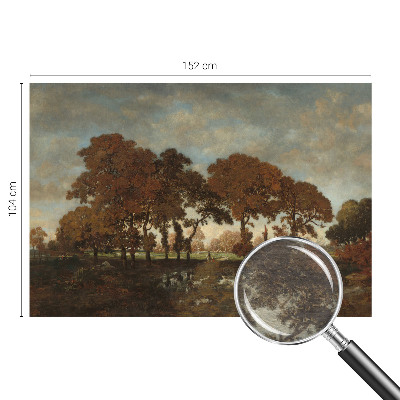 Papel mural texturado decorativo con un paisaje idílico como motivo
