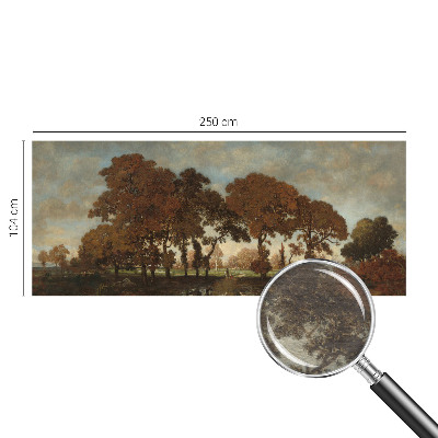 Papel mural texturado decorativo con un paisaje idílico como motivo
