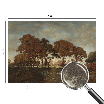 Papel mural texturado decorativo con un paisaje idílico como motivo