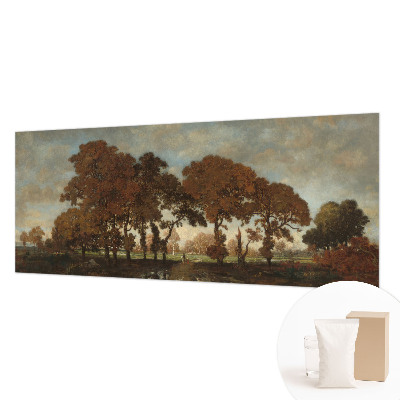 Papel mural texturado decorativo con un paisaje idílico como motivo