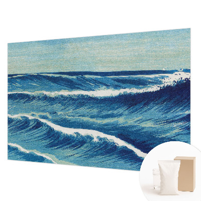 Mural decorativo con el motivo de olas del mar