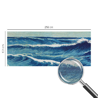 Mural decorativo con el motivo de olas del mar