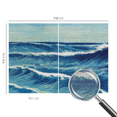 Mural decorativo con el motivo de olas del mar