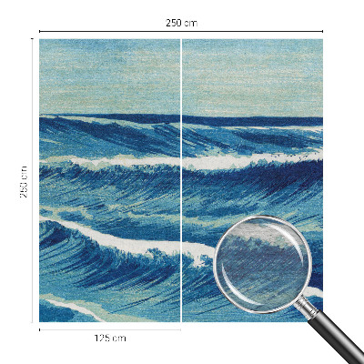Mural decorativo con el motivo de olas del mar