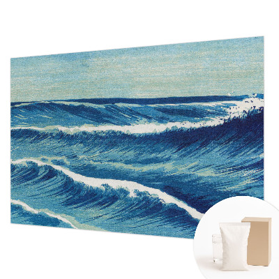 Mural decorativo con el motivo de olas del mar