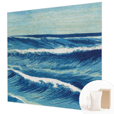 Mural decorativo con el motivo de olas del mar
