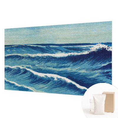 Mural decorativo con el motivo de olas del mar