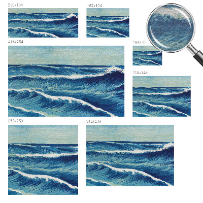 Mural decorativo con el motivo de olas del mar