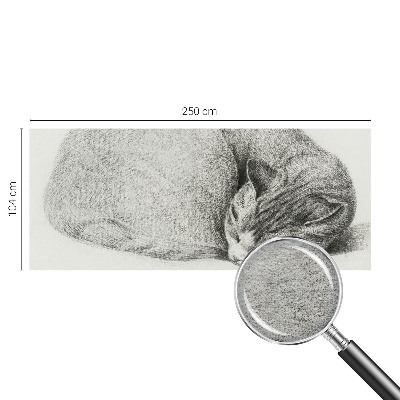 Fotomural decorativo para cabecero de cama con un gato acurrucado