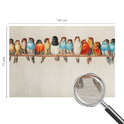 Papel mural con patrón decorativo con diseño de pájaros sobre una rama
