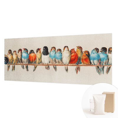 Papel mural con patrón decorativo con diseño de pájaros sobre una rama