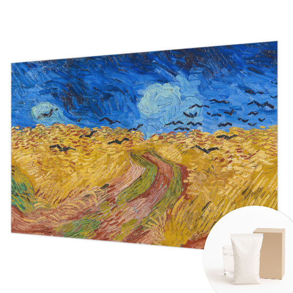 Mural decorativo con un paisaje de campo