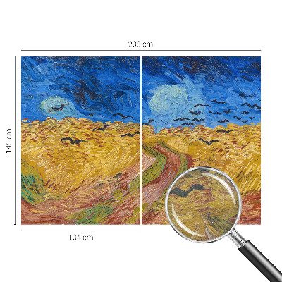 Mural decorativo con un paisaje de campo