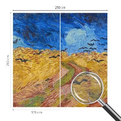 Mural decorativo con un paisaje de campo