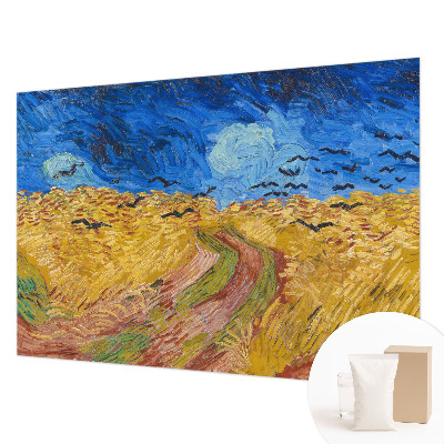 Mural decorativo con un paisaje de campo