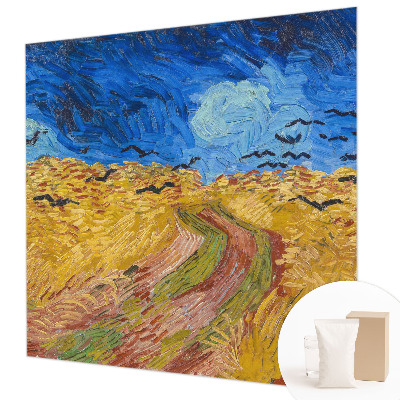 Mural decorativo con un paisaje de campo