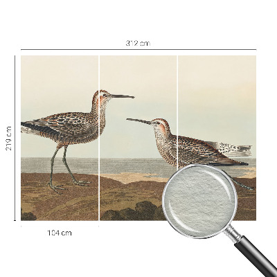 Fotomural decorativo para cabecero de cama con diseño de siluetas de pájaros