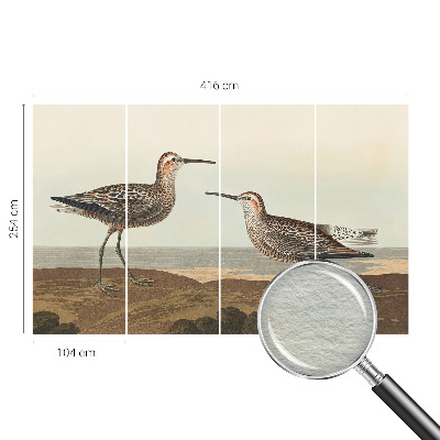 Fotomural decorativo para cabecero de cama con diseño de siluetas de pájaros