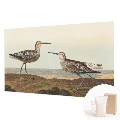 Fotomural decorativo para cabecero de cama con diseño de siluetas de pájaros