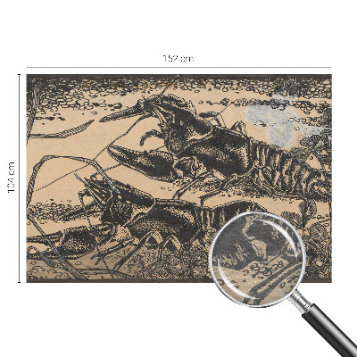 Fotomural decorativo para cabecero de cama con motivo de cangrejo de río