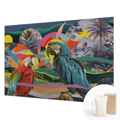 Mural de pared con estampado hermoso con diseño de aves exóticas