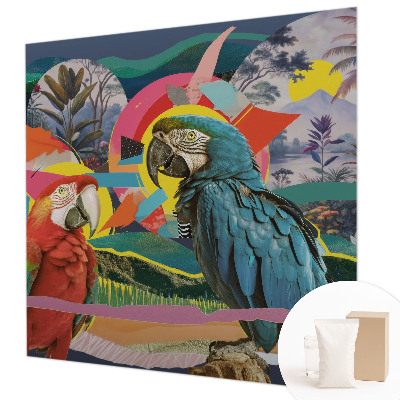 Mural de pared con estampado hermoso con diseño de aves exóticas