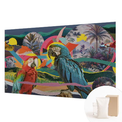Mural de pared con estampado hermoso con diseño de aves exóticas