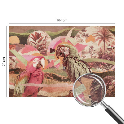 Fotomural decorativo para cabecero de cama con diseño de aves tropicales