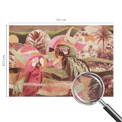 Fotomural decorativo para cabecero de cama con diseño de aves tropicales