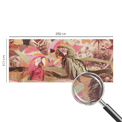 Fotomural decorativo para cabecero de cama con diseño de aves tropicales