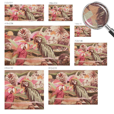 Fotomural decorativo para cabecero de cama con diseño de aves tropicales
