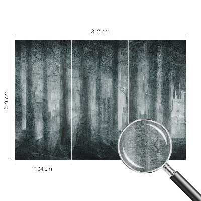 Papel mural texturado decorativo con diseño Bosque misterioso