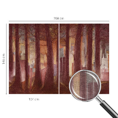 Mural de pared con estampado hermoso con un paisaje misterioso