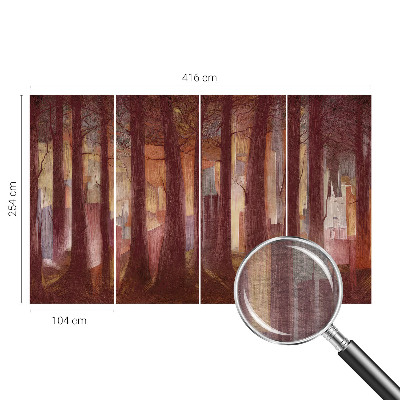 Mural de pared con estampado hermoso con un paisaje misterioso