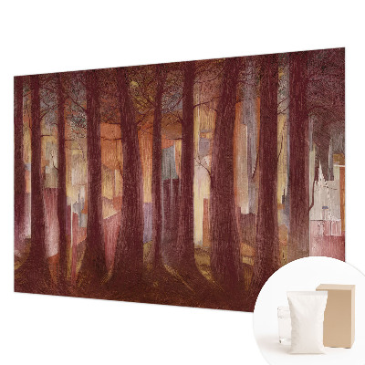 Mural de pared con estampado hermoso con un paisaje misterioso