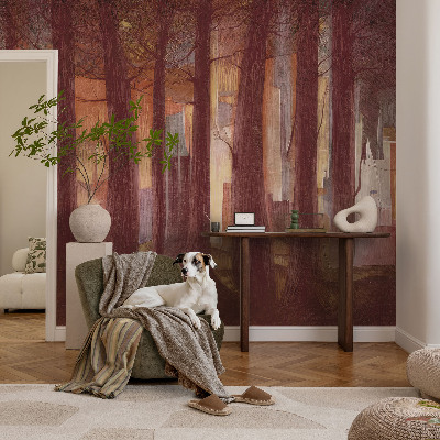 Mural de pared con estampado hermoso con un paisaje misterioso